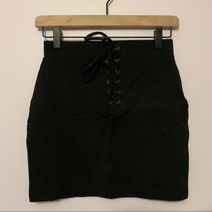 Black Forever 21 Lace Up Skirt